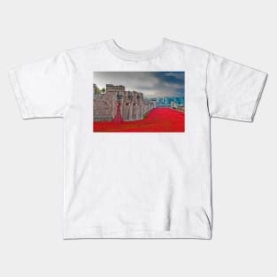 Tower of London Red Poppies Kids T-Shirt